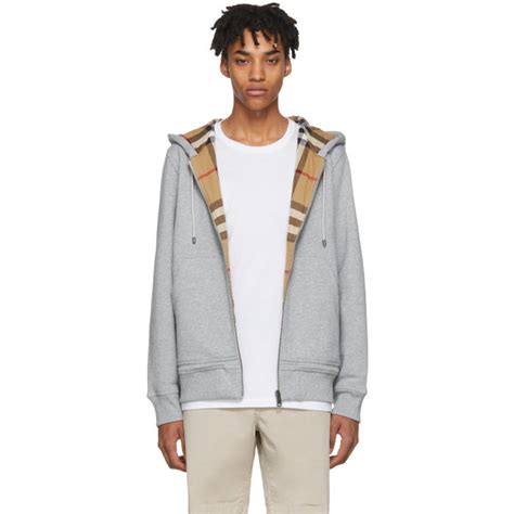 burberry fordson hoodie grey|Burberry zip up hoodie black.